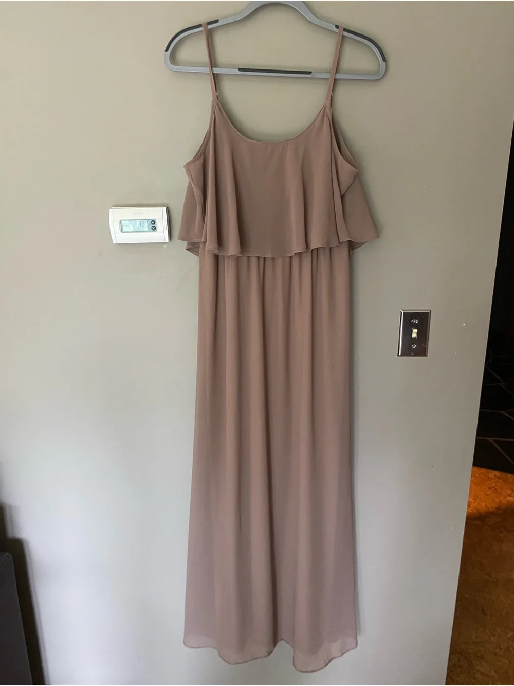 SHOW ME YOUR MUMU Caitlin Chiffon Cold Shoulder Ruffle Maxi Dress Size Medium